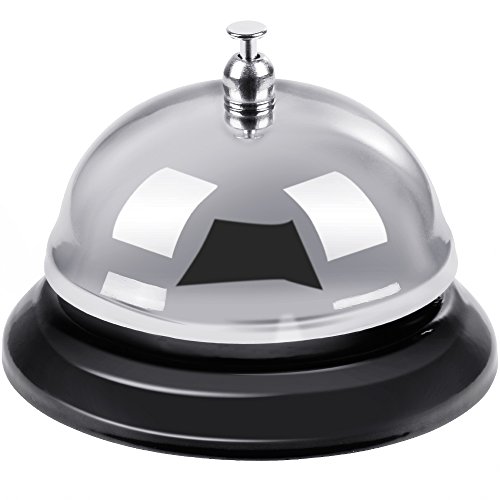 Rovtop Timbre de recepción de Hotel Timbre de Mesa Timbre de Servicio Timbre Clasico de Acero para Llamadas de Servicio-Plata
