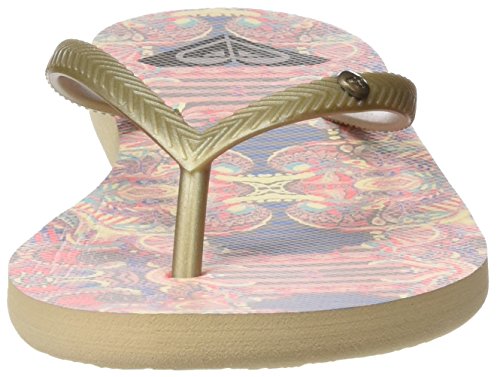 Roxy Bermuda J SNDL Sandalias Flip-Flop, Mujer, (Gold/Estate Blue), 40 EU (7 UK)