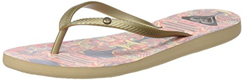 Roxy Bermuda J SNDL Sandalias Flip-Flop, Mujer, (Gold/Estate Blue), 40 EU (7 UK)