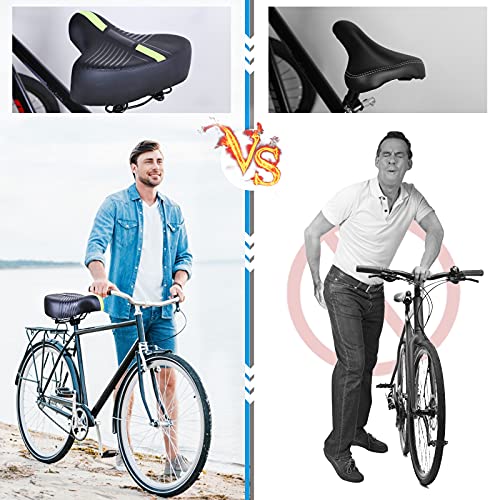 Rscolila Sillín de bicicleta extra grande cómodo para hombre y mujer, resistente al agua diseño universal, asiento espuma viscoelástica suave ciudad, estática, montaña