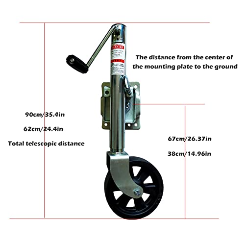 Rueda Jockey Remolque Barco, Soporte Giratorio Alta Resistencia, Rueda de Remolque Pesada 20 Cm, Carga Vertical de 680 Kg, Elevación de 29 Cm (Size : 8in wheel/1500lb)