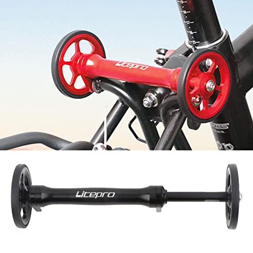 Ruedas fáciles para bicicleta plegable Z/C, varilla telescópica de extensión de rueda fácil de aleación de aluminio para accesorios de rejilla trasera de bicicleta plegable Brompton
