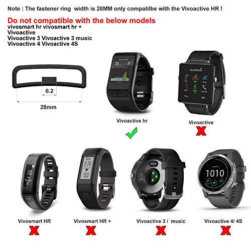 Ruentech - Anillo de Cierre compatible con garmin Vivoactive HR Banda, Correa de Silicona para Reloj Inteligente compatible con garmin Vívoactive HR Sport GPS, Color 10 pcs