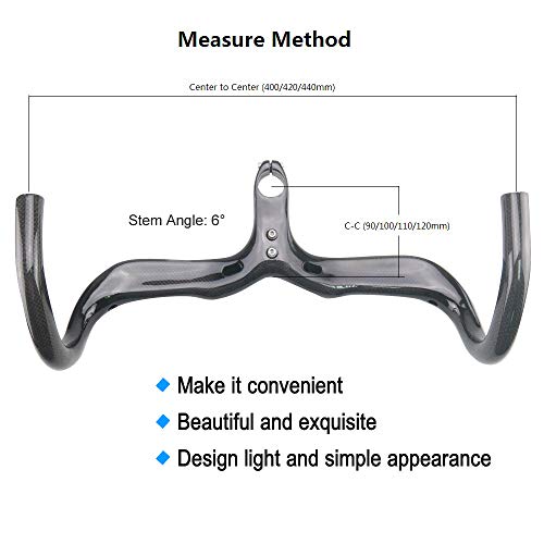 RXL SL Manillar Bicicleta Carretera Carbono Integrado Manillar Bici Carretera Carbono 1-1/8" 440 * 100mm