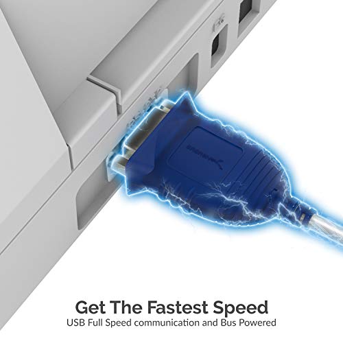 Sabrent USB 2.0 a Serial (9-Pin) DB-9 RS-232 Cable convertidor, Chipset prolífico, Hexnuts, [Windows 10/8.1/8/7 / Vista/XP, Mac OS X 10.6 y Superior] 2.5 pies (CB- DB9P)