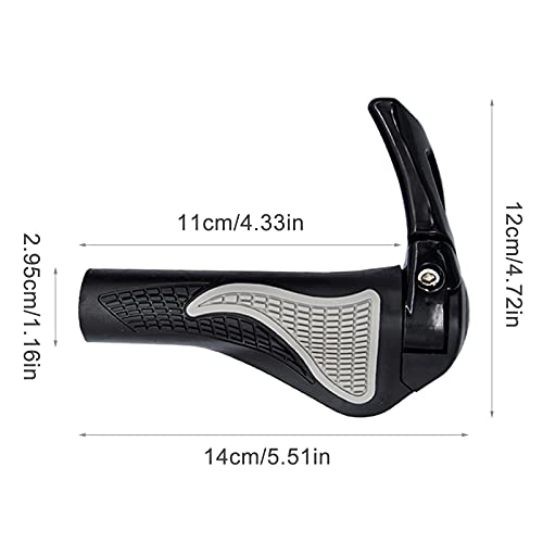 SacJkt Puños Bicicleta Ergonomicos, Mango De Bicicleta con Cuernos, Puños De Goma Antideslizantes para Bicicletas De Montaña, Bicicletas De Carretera (Negro, 22.2MM)