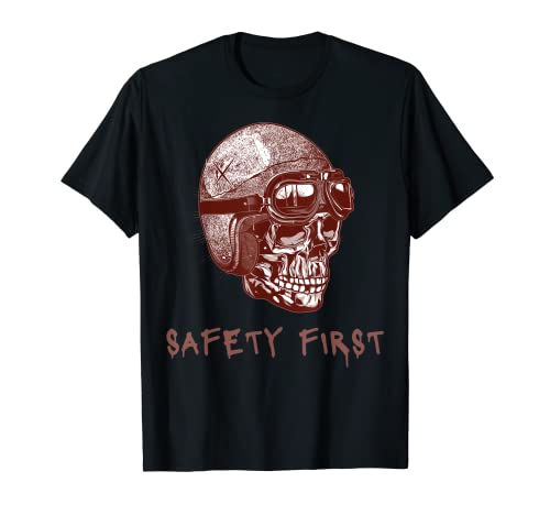 Safety First Funny Biker Motocicleta Rider Vintage Retro Camiseta