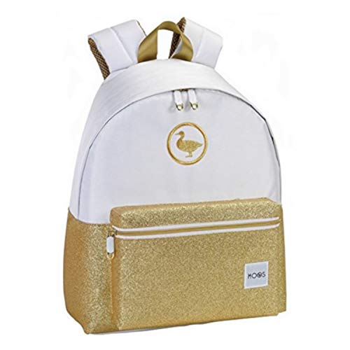 Safta 661618774 Mochila infantil de 40 cm, color blanco y dorado