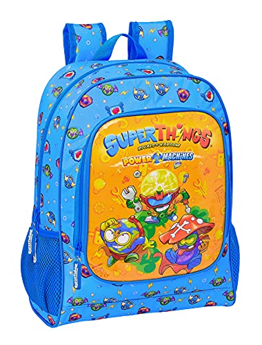 Safta Mochila Escolar de Superthings Serie 7, 320x140x420 mm, Azul/Multicolor