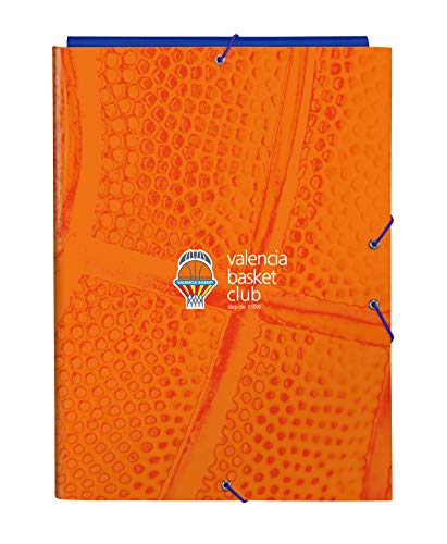 Safta- Valencia Basket Carpeta Folio con 3 Solapas, Color Azul/Naranja, 260x25x335 mm (512084068)