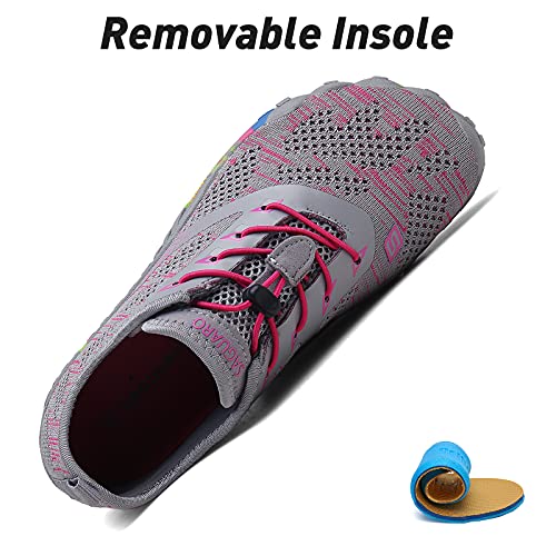 SAGUARO Hombre Mujer Zapatillas Barefoot Minimalistas Calzado de Training Ligeras Cómodas para Caminar Senderismo Ciclismo Trail Running Trekking Playa Agua Exterior Interior, Rosa Pink, 40