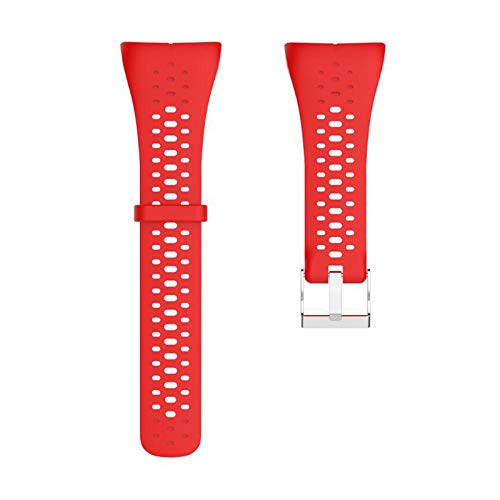 Saisiyiky Accesorio Reemplazo de Liberación Rápida Banda de Reloj de Silicona Suave Pulsera de Correa Deportiva para M400 / M430 GPS Reloj smartwatch(Rojo)