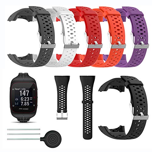 Saisiyiky Accesorio Reemplazo de Liberación Rápida Banda de Reloj de Silicona Suave Pulsera de Correa Deportiva para M400 / M430 GPS Reloj smartwatch(Rojo)