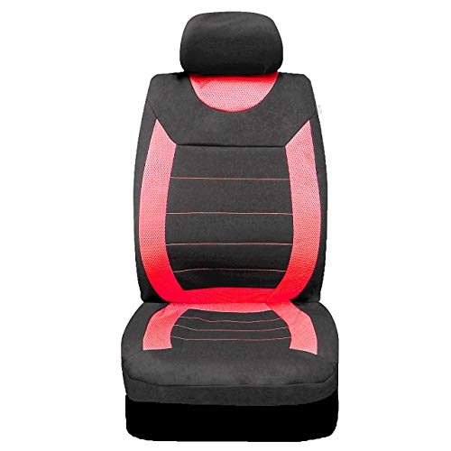 Sakura Fundas para asientos de automóvil y reposacabezas Carnaby Red SS5293 - Juego completo Tamaño universal Dobladillos elásticos Compatible con airbag lateral Lavable Fácil ajuste