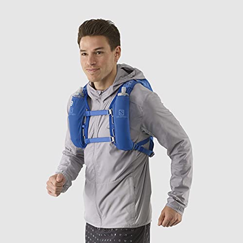 Salomon Agile 6 Set Mochila de running ligera 6L, 2 botellas SoftFlask 500 ml incluidas, LC1305500 Unisex adulto, Azul (Nebulas Azule), Talla única