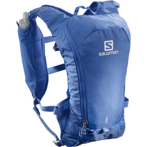 Salomon Agile 6 Set Mochila de running ligera 6L, 2 botellas SoftFlask 500 ml incluidas, LC1305500 Unisex adulto, Azul (Nebulas Azule), Talla única