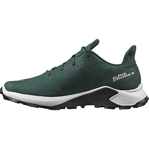 Salomon Alphacross 3 Hombre Zapatos de trail running, Verde (Ponderosa Pine/Lunar Rock/Black), 40 EU