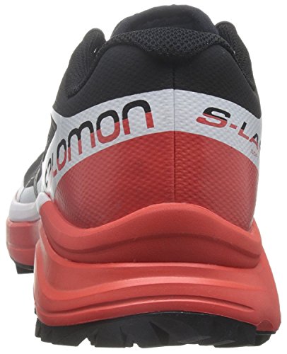 Salomon L39195900, Zapatillas de Senderismo Unisex Adulto, Negro (Black/Racing Red/White), 37 1/3 EU