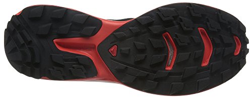 Salomon L39195900, Zapatillas de Senderismo Unisex Adulto, Negro (Black/Racing Red/White), 37 1/3 EU