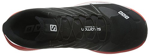 Salomon L39195900, Zapatillas de Senderismo Unisex Adulto, Negro (Black/Racing Red/White), 37 1/3 EU