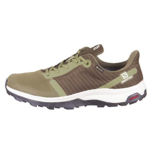 Salomon Outbound Prism Gore-Tex (impermeable) Hombre Zapatos de trekking, Verde (Deep Lichen Green/Olive Night/Vanilla Ice), 40 EU