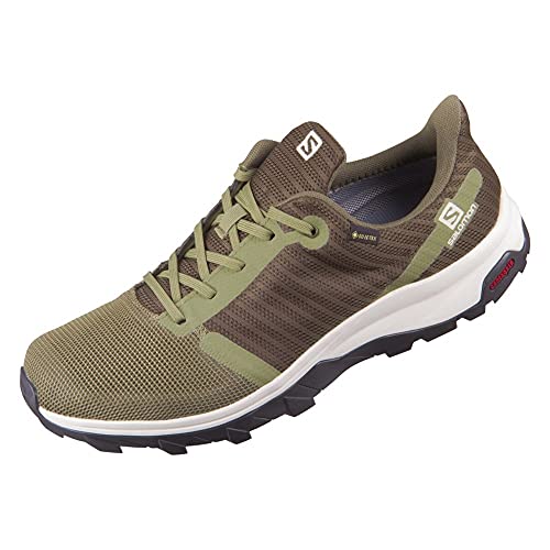 Salomon Outbound Prism Gore-Tex (impermeable) Hombre Zapatos de trekking, Verde (Deep Lichen Green/Olive Night/Vanilla Ice), 40 EU