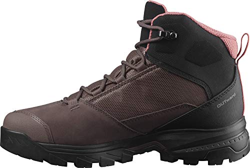 Salomon Outward Gore-Tex (impermeable) Mujer Zapatos de trekking, Marrón (Peppercorn/Black/Brick Dust), 36 EU