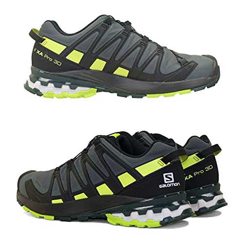 Salomon XA Pro 3D V8 Gore-Tex (impermeable) Hombre Zapatos de trail running, Gris (Urban Chic/Black/Lime Punch), 40 EU