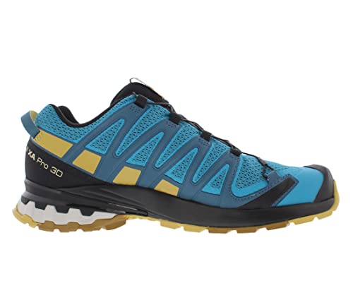 Salomon XA Pro 3D V8 Hombre Zapatos de trail running, Azul (Barrier Reef/Fall Leaf/Bronze Brown), 40 EU