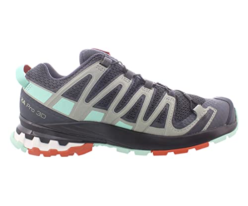 Salomon XA Pro 3D V8 Mujer Zapatos de trail running, Negro (Ebony/Yucca/Mec Orange), 37 1/3 EU