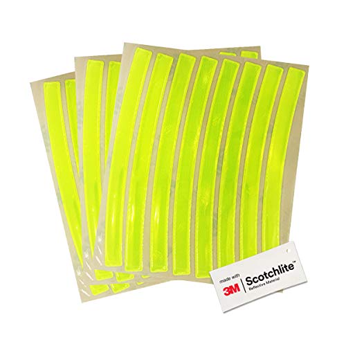 Salzmann 3M Reflectantes Etiquetas Adhesivas de Bici Llantas de Rueda y Cascos, Equipado con 3M Scotchlite