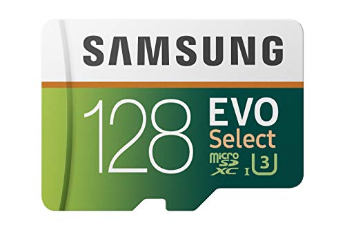 Samsung EVO Select - Tarjeta de Memoria microSDXC de 128 GB con Adaptador SD, 100 MB/s, U3, Color Verde y Blanco