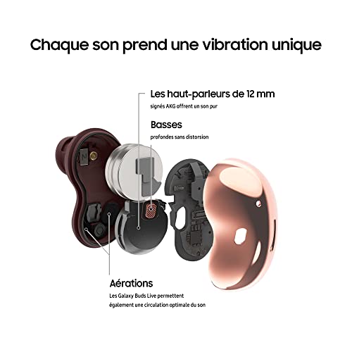 SAMSUNG Galaxy Buds Live - Auriculares Bluetooth inalámbricos I 3 micrófonos I Tecnología AKG I Color Bronce [Versión española]