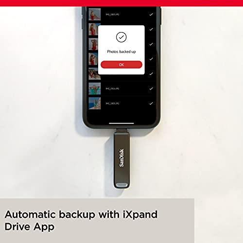 SanDisk iXpand Luxe Memoria Flash 128 GB, 2 en 1 con Conectores Lightning y USB Type-C para iPhone y iPad