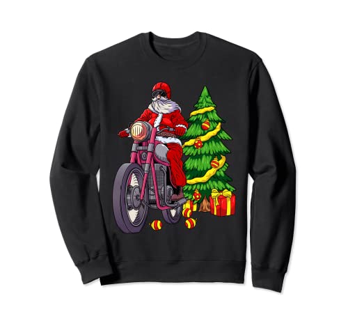 Santa On Motorcycle Biker Men Women Christmas Motorbike Gift Sudadera