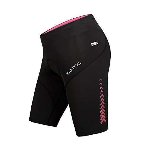 Santic Culote Ciclismo Mujer Corto Culote Bicicleta para Mujer Pantalon Corto Ciclismo con Badana para Mujeres Negro EU M