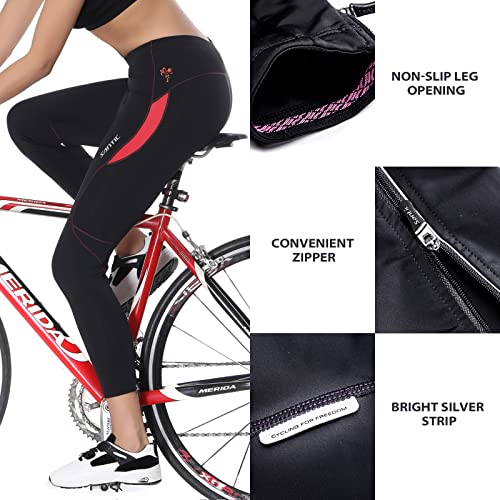 Santic Culote Ciclismo Mujer Culote Bicicleta Pantalones Largos de Ciclismo/Bicicleta/MTB con Badana para Mujeres Rosa EU M