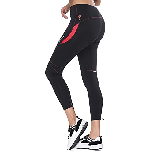 Santic Culote Ciclismo Mujer Culote Bicicleta Pantalones Largos de Ciclismo/Bicicleta/MTB con Badana para Mujeres Rosa EU M