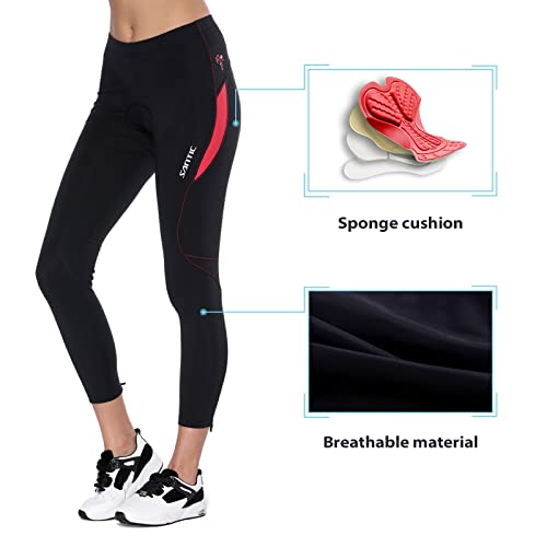 Santic Culote Ciclismo Mujer Culote Bicicleta Pantalones Largos de Ciclismo/Bicicleta/MTB con Badana para Mujeres Rosa EU M