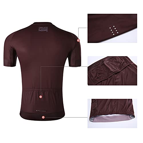 Santic Hombres Ciclismo Jersey Pantalones Cortos Acolchado Ciclismo Trajes Verano Manga Corta Ciclismo Ropa Conjunto Bicicletas, Rojo vino., XXL