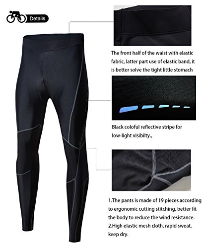 Santic Pantalon Ciclismo Hombre Largo Pantalon Bicicleta Pantalones Ciclista Hombre Largos Pantalon MTB Hombre Gris EU M