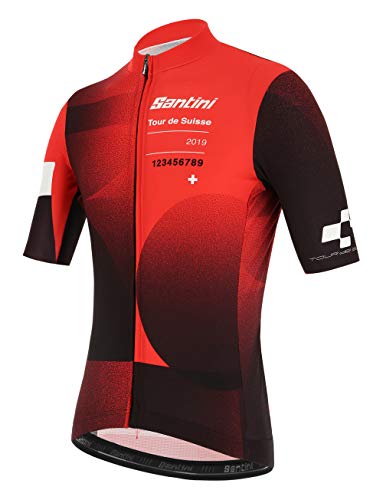 Santini Tour De Suisse-Cross 2019 - Camiseta de Manga Corta para Hombre, Hombre, RE94075C19+, Multicolor, S