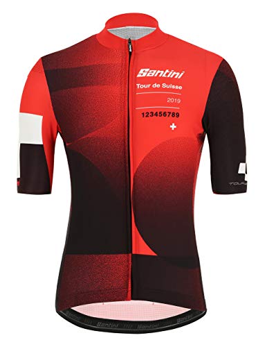 Santini Tour De Suisse-Cross 2019 - Camiseta de Manga Corta para Hombre, Hombre, RE94075C19+, Multicolor, S