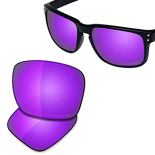 Saucer Lentes de repuesto premium para gafas de sol Oakley Holbrook OO9102, High Defense - Polarizado morado violeta, Talla única