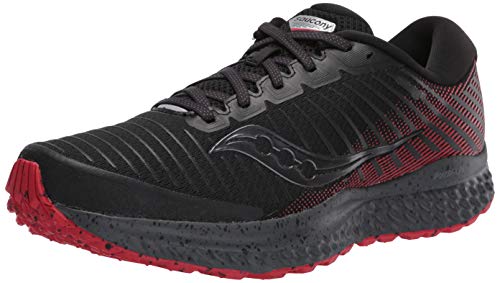 Saucony Guide 13 TR Zapatillas para Correr sobre Camino de Tierra o Montaña con Soporte Neutral para Hombre Negro Rojo, Negro (Black Red), 44.5 EU