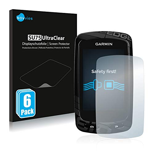 savvies Protector Pantalla Compatible con Garmin Edge 810 (6 Unidades) Película Ultra Transparente