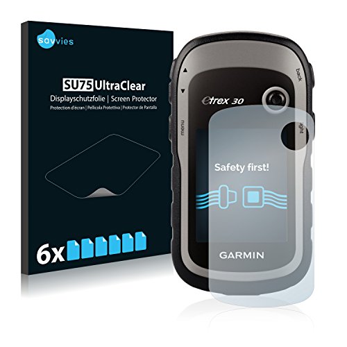savvies Protector Pantalla Compatible con Garmin eTrex 30 (6 Unidades) Película Ultra Transparente