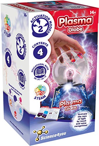 Science4you - Globo de Plasma - Juguete Científico Educativo, Lámpara Mágica con Sensor Táctil de Luz, Regalo Eléctrico para niños y niñas 7 8 9 10 - 14 años