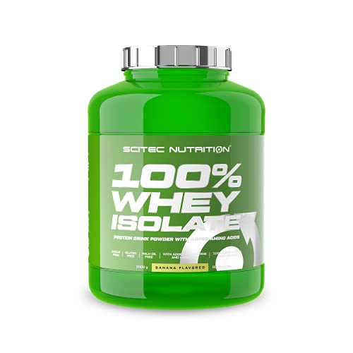 Scitec Nutrition 100% Whey Isolate, Suplimento Nutricional de Proteinas con Sabor de Banana 2000 g