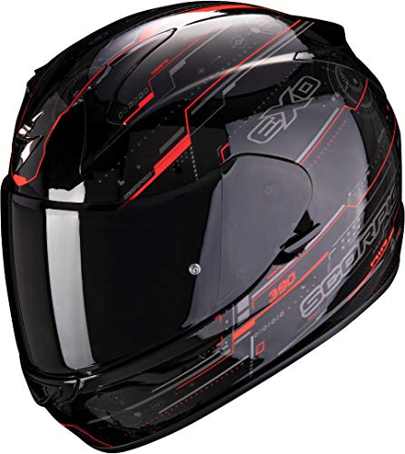 Scorpion NC Casco per Moto, Hombre, Negro/Rojo, M